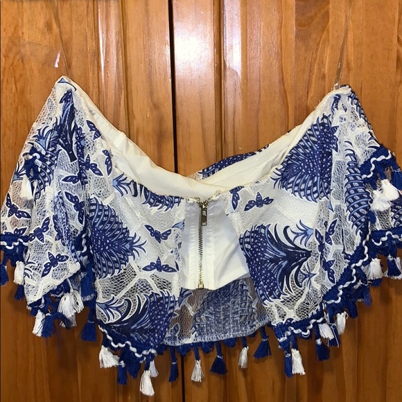 Cute blue floral tube top - Picture 2 of 2